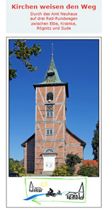 Faltblatt Radwandern zu Kirchen im Amt Neuhaus, Kirchenkreis Lüneburg