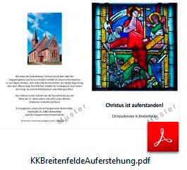 Klappkarte für Kirche in Breitenfelde, Chor-Fenster Auferstehung