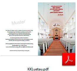 Klappkarte für Kirche Lütau